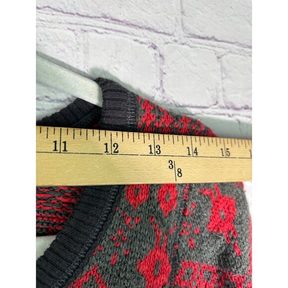 We The Free Womens Cabin In The Woods Thermal Shirt Nordic Lace Gray/Red - Picture 6 of 9